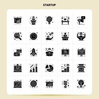 Solid 25 Startup Icon set Vector Glyph Style Design Black Icons Set Web and Mobile Business ideas design Vector Illustration