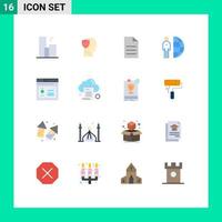 Set of 16 Modern UI Icons Symbols Signs for person internet user freelance user Editable Pack of Creative Vector Design Elements