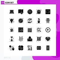 25 User Interface Solid Glyph Pack of modern Signs and Symbols of camera discount activities limited recreation Editable Vector Design Elements