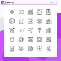 25 iconos creativos signos y símbolos modernos de codificación de software aplicación en vivo laberinto elementos de diseño vectorial editables vector