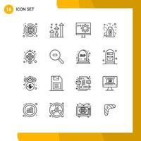 Modern Set of 16 Outlines and symbols such as deal collaboration career agreement development Editable Vector Design Elements