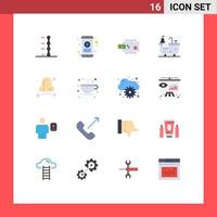 Modern Set of 16 Flat Colors Pictograph of health air flow hub bathroom Editable Pack of Creative Vector Design Elements