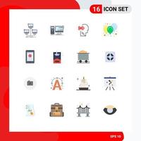 User Interface Pack of 16 Basic Flat Colors of decoration air workstation balloons problem Editable Pack of Creative Vector Design Elements