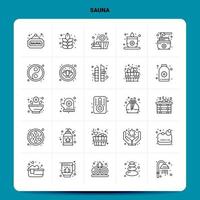 OutLine 25 Sauna Icon set Vector Line Style Design Black Icons Set Linear pictogram pack Web and Mobile Business ideas design Vector Illustration