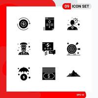 Stock Vector Icon Pack of 9 Line Signs and Symbols for chat police data lady female Editable Vector Design Elements