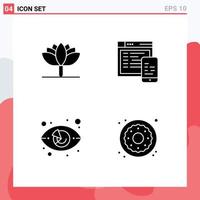 Group of Modern Solid Glyphs Set for flower market responsive mobile marketing Editable Vector Design Elements