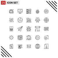 Editable Vector Line Pack of 25 Simple Lines of connection business imac globe server downgrade Editable Vector Design Elements