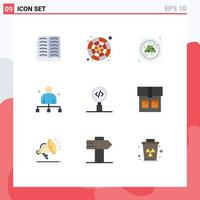 Modern Set of 9 Flat Colors and symbols such as code director sample chief boss Editable Vector Design Elements