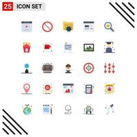 Pictogram Set of 25 Simple Flat Colors of detail development setting develop coding Editable Vector Design Elements