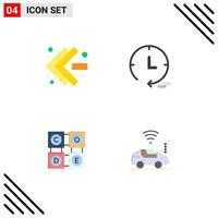 Set of 4 Commercial Flat Icons pack for arrows education marketing code car Editable Vector Design Elements