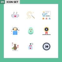 Pack of 9 Modern Flat Colors Signs and Symbols for Web Print Media such as customer support customer clean assistant school Editable Vector Design Elements