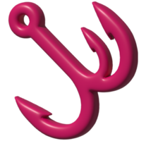 3d illustration of fishing hook png