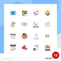 paquete de iconos de vector de stock de 16 signos y símbolos de línea para el gráfico de día de archivo de equipo de trabajo paquete editable de elementos de diseño de vector creativo