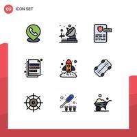 paquete de iconos de vector de stock de 9 signos y símbolos de línea para elementos de diseño de vector editables de extensión de imagen de diseño de muestra de gráfico