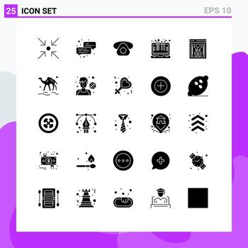 Stock Vector Icon Pack of 25 Line Signs and Symbols for website progress web performance telephone best website device Editable Vector Design Elements