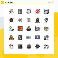 Universal Icon Symbols Group of 25 Modern Filled line Flat Colors of database no side fire gadget Editable Vector Design Elements