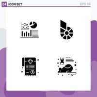 Group of Modern Solid Glyphs Set for graph medical business crypto paperwork Editable Vector Design Elements