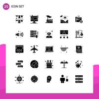 paquete de iconos de vectores de stock de 25 signos y símbolos de línea para productos de jardín de agua interés agrícola elementos de diseño de vectores editables