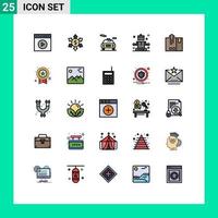 Universal Icon Symbols Group of 25 Modern Filled line Flat Colors of export cargo car barcode relaxing Editable Vector Design Elements