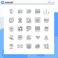 25 Thematic Vector Lines and Editable Symbols of file ui process multimedia decoration Editable Vector Design Elements