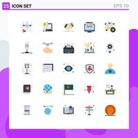 Group of 25 Flat Colors Signs and Symbols for web marketing warn conversion agreement Editable Vector Design Elements