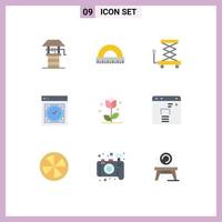 Universal Icon Symbols Group of 9 Modern Flat Colors of web device scale development scissor Editable Vector Design Elements