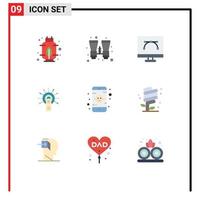 Set of 9 Modern UI Icons Symbols Signs for baby done design and coding ok touch Editable Vector Design Elements