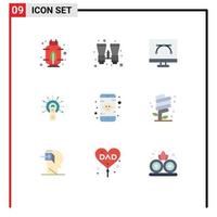 Set of 9 Modern UI Icons Symbols Signs for baby done design and coding ok touch Editable Vector Design Elements