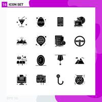 16 Creative Icons Modern Signs and Symbols of nature human device allocation outsource Editable Vector Design Elements