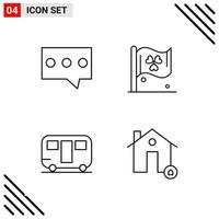 Pixle Perfect Set of 4 Line Icons Outline Icon Set for Webite Designing and Mobile Applications Interface Creative Black Icon vector background