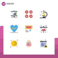 9 iconos creativos signos y símbolos modernos del adaptador love ui heart research fund elementos de diseño vectorial editables vector