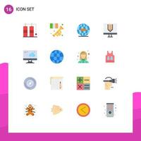 16 Flat Color concept for Websites Mobile and Apps cloud development earth design coding Editable Pack of Creative Vector Design Elements