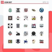 Universal Icon Symbols Group of 25 Modern Filled line Flat Colors of speaker devices money web internet Editable Vector Design Elements