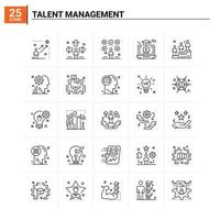 25 Talent Management icon set vector background