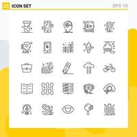 Pack of 25 creative Lines of earth day vector advanced design mind Editable Vector Design Elements