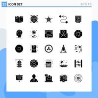 25 User Interface Solid Glyph Pack of modern Signs and Symbols of system plumber police mechanical road Editable Vector Design Elements