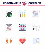 coronavirus 2019ncov covid19 prevención icono conjunto signo cerrado prescripción enfermedad corona viral coronavirus 2019nov enfermedad vector elementos de diseño