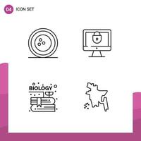 paquete de iconos vectoriales de stock de 4 signos y símbolos de línea para premios libro bolos jardín de internet elementos de diseño vectorial editables vector