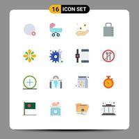 Modern Set of 16 Flat Colors and symbols such as celebrate protect stroller lock pad hand Editable Pack of Creative Vector Design Elements