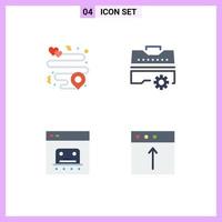 User Interface Pack of 4 Basic Flat Icons of heart finance construction tools payment Editable Vector Design Elements