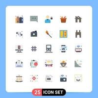 25 Creative Icons Modern Signs and Symbols of buildings apartment lock address grocery Editable Vector Design Elements