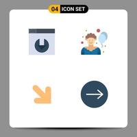 4 Creative Icons Modern Signs and Symbols of web arrows circus arrow right Editable Vector Design Elements