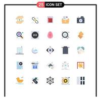 Universal Icon Symbols Group of 25 Modern Flat Colors of data sheet audit paper form Editable Vector Design Elements