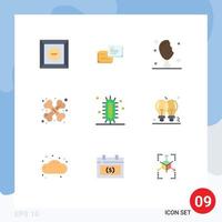 Group of 9 Flat Colors Signs and Symbols for learn biology meat traumatology health Editable Vector Design Elements