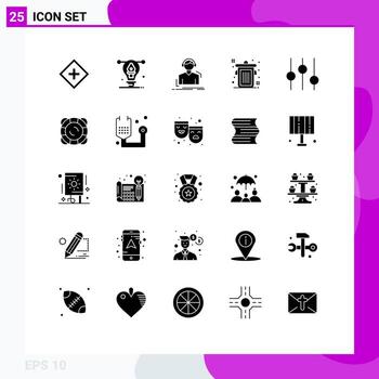 25 Solid Glyph concept for Websites Mobile and Apps controls editorial illustration can meloman Editable Vector Design Elements