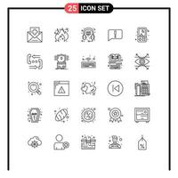 conjunto de 25 iconos de interfaz de usuario modernos símbolos signos para juegos electrónica comercio electrónico error de interfaz de usuario elementos de diseño vectorial editables vector