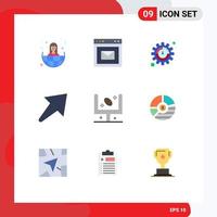 Universal Icon Symbols Group of 9 Modern Flat Colors of goal field productivity american right Editable Vector Design Elements