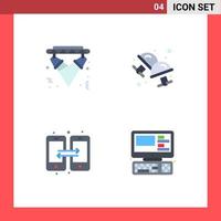 Universal Icon Symbols Group of 4 Modern Flat Icons of disco connection electricity cufflink share Editable Vector Design Elements