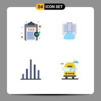 User Interface Pack of 4 Basic Flat Icons of excise analytics payment center inspect Editable Vector Design Elements