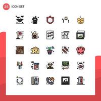 25 iconos creativos signos y símbolos modernos de educación caja de defensa de flecha elementos de diseño vectorial editables de instagram vector